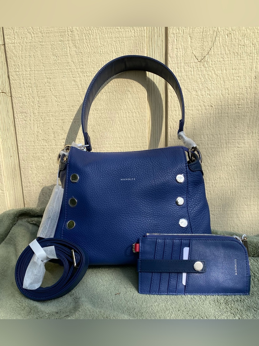 New Hammitt Power Lunch Blue Med Bryant Bag & 210 East Wallet